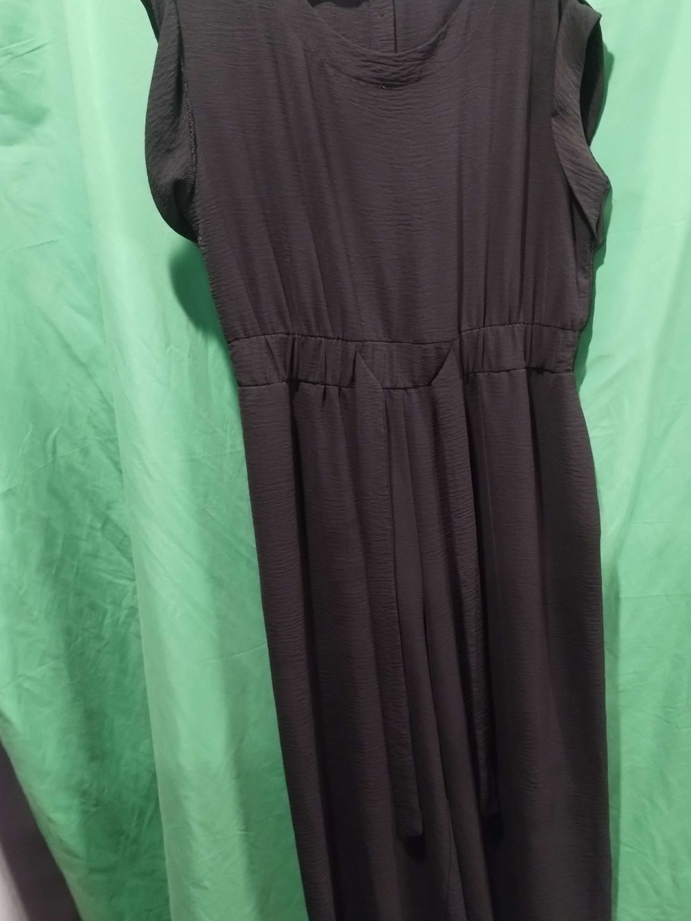 Calvin Klein Black Sleeveless Romper with Waist Detail